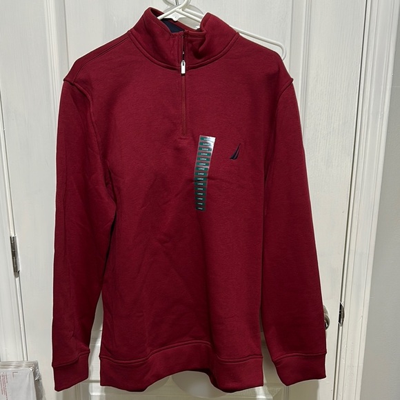 Nautica Men's Red Half-Zip Sweater - Picture 1 of 3